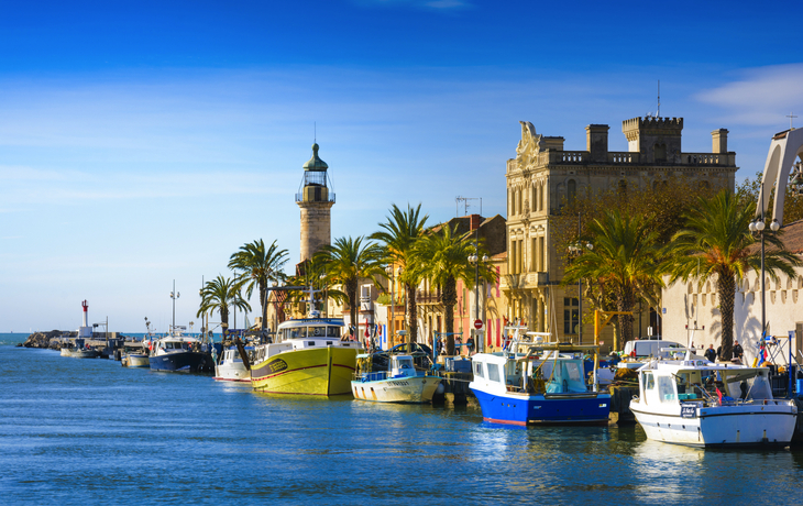 Le Grau-du-Roin mit dem großen Yachthafen Port-Camargue in Südfrankreich