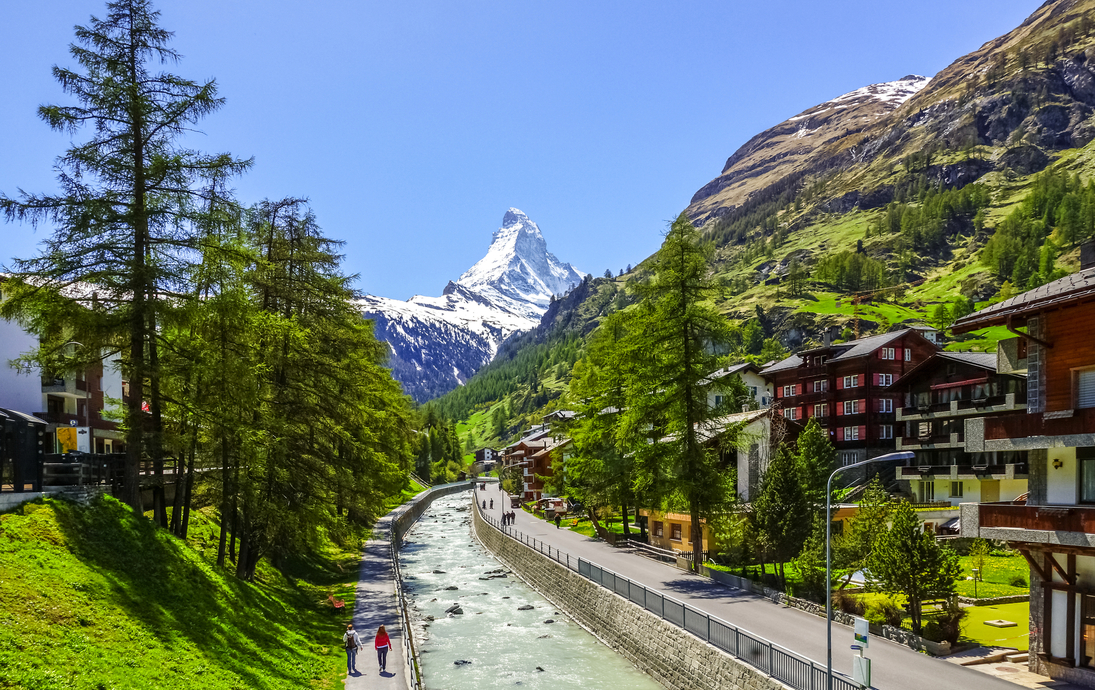 Zermatt am Fuße des Matterhorns, Schweiz