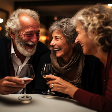 Trio feiert mit einem Toast im intimen Rahmen - © Moritz - stock.adobe.com