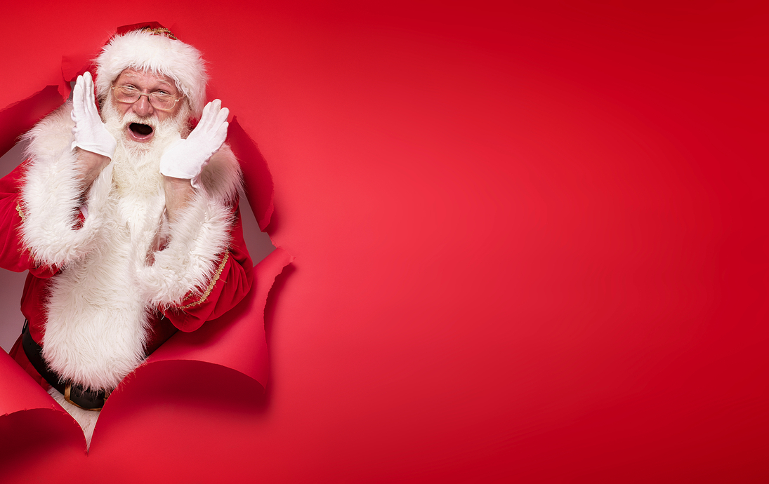 Überraschung, der Weihnachtsmann ist da!