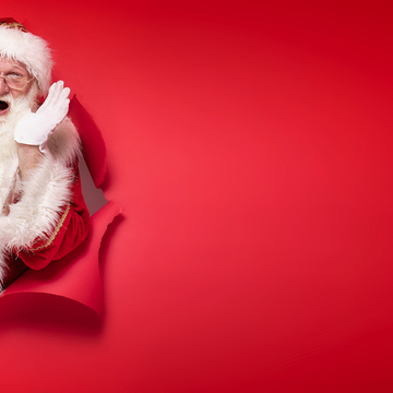 Überraschung, der Weihnachtsmann ist da!