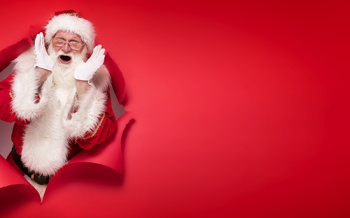 Überraschung, der Weihnachtsmann ist da!
