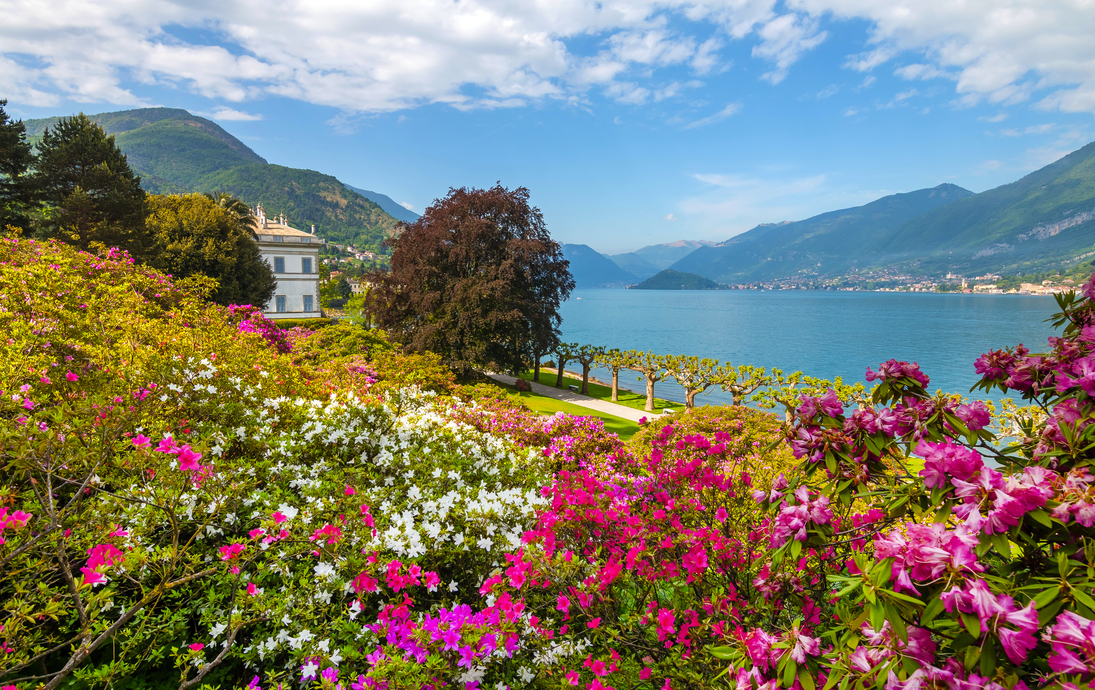 Villa Melzi und seine Gärten in der Nähe von Bellagio am berühmten italienischen Comer See