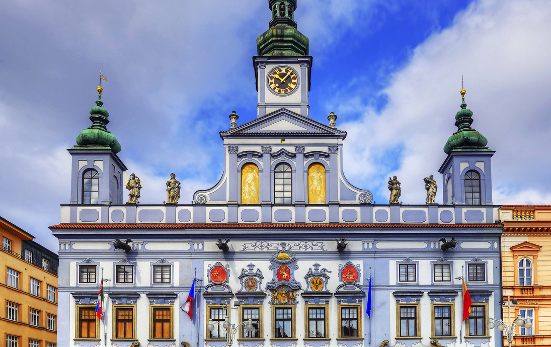 Rathausgebäude im Zentrum von Ceske Budejovice